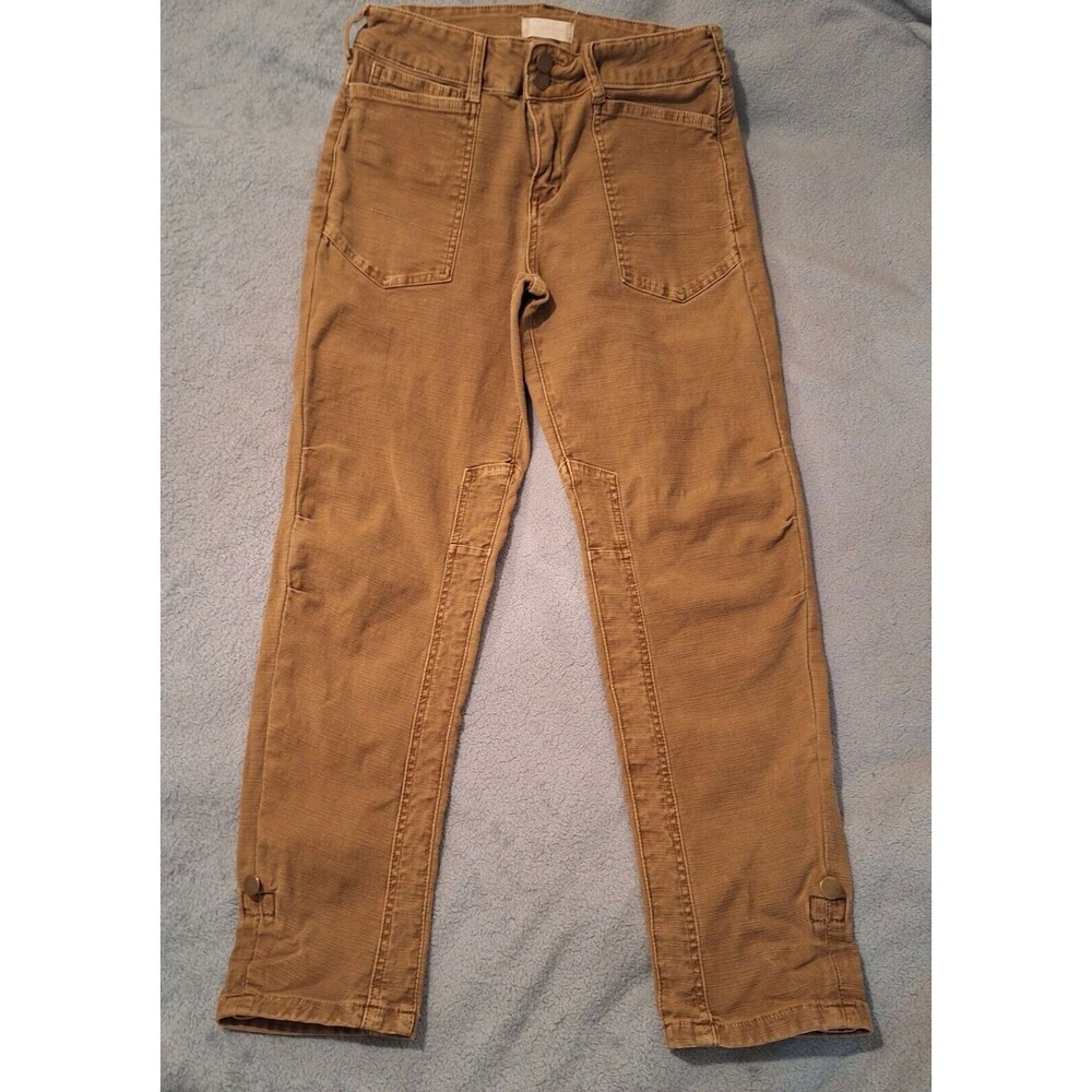 Altar'd State Women Brown Denim Cargo Straight Button-Roll-Up-Leg Size 27